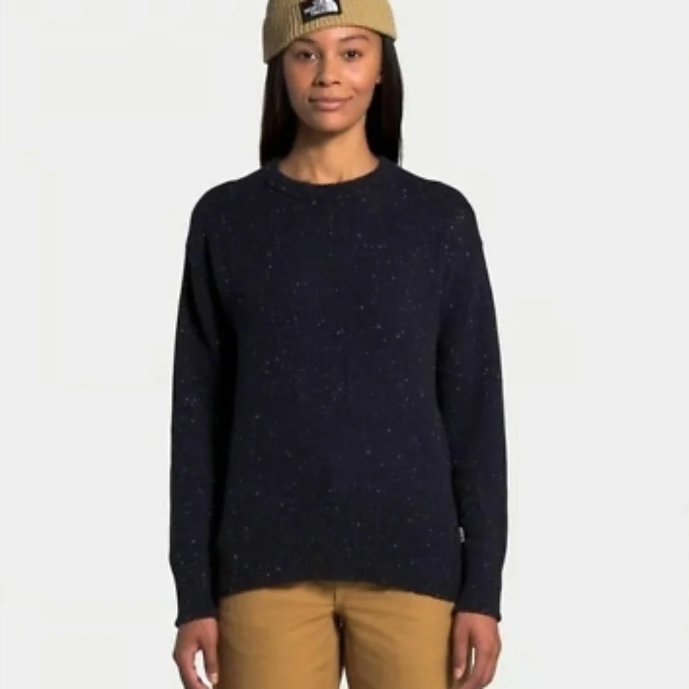 North Face Wool Blend Crestview Crew Neck Sweater Aviator Navy Women's Size XL